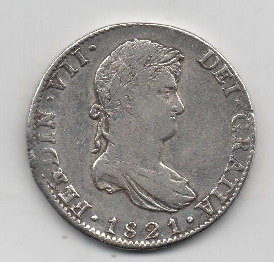 ESPAÑA FERNANDO VII DEL AÑO 1821 DE 8 REALES